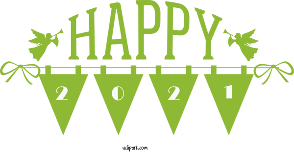 Free Holidays Logo Leaf Green For New Year Clipart Transparent Background