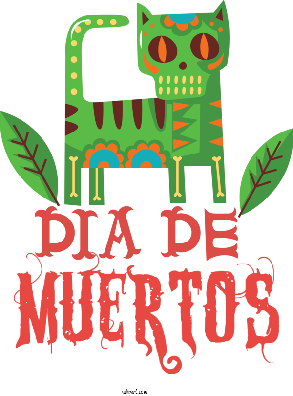 Free Holidays Logo Cartoon Character For Day Of The Dead Clipart Transparent Background