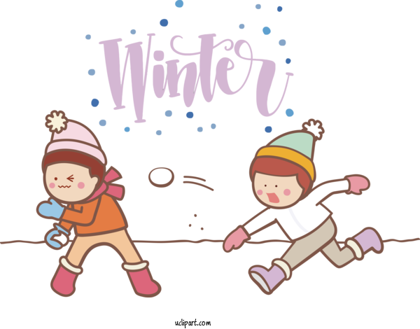 Free Nature Snowball Fight Cartoon For Winter Clipart Transparent Background
