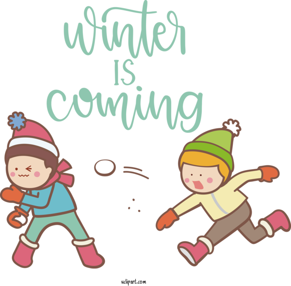 Free Nature Snowball Fight Cartoon For Winter Clipart Transparent Background