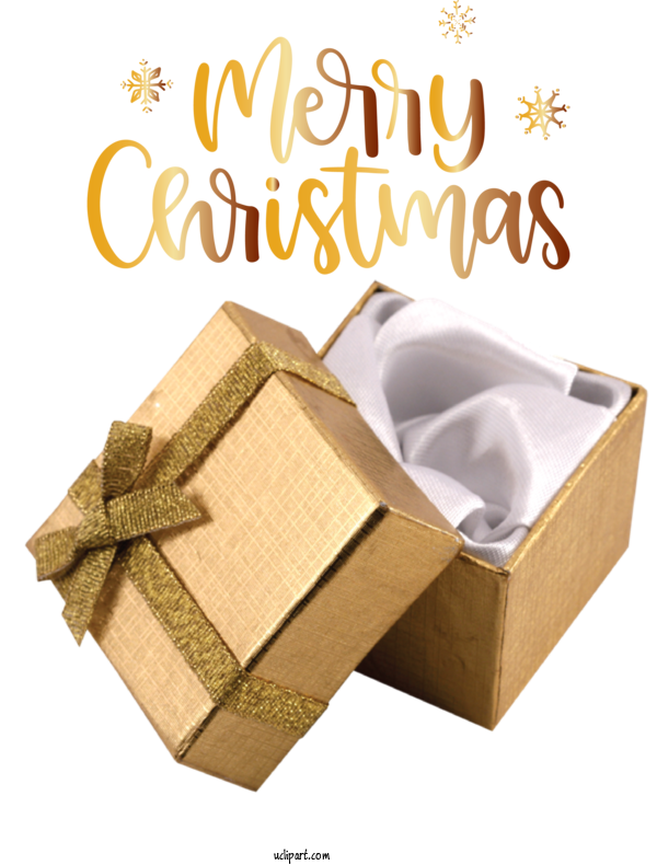 Free Holidays Gift Gold Gift Box For Christmas Clipart Transparent Background