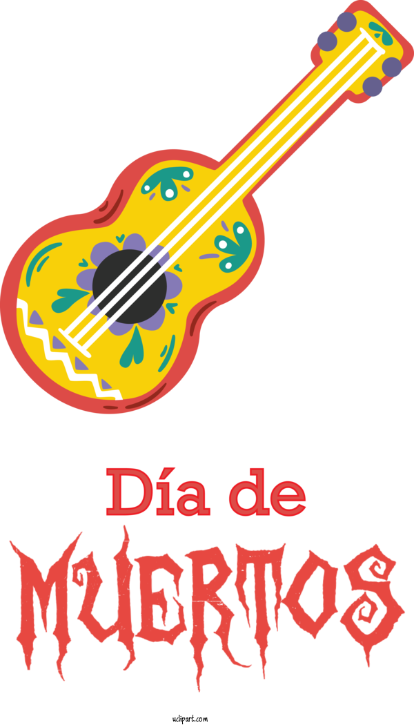 Free Holidays Guitar Accessory Guitar String Instrument For Day Of The Dead Clipart Transparent Background