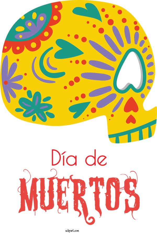 Free Holidays Yellow Line Meter For Day Of The Dead Clipart Transparent Background