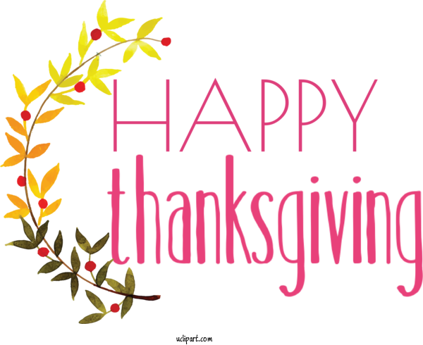 Free Holidays Floral Design Design Logo For Thanksgiving Clipart Transparent Background
