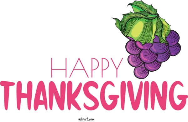 Free Holidays Grape Logo Natural Foods For Thanksgiving Clipart Transparent Background