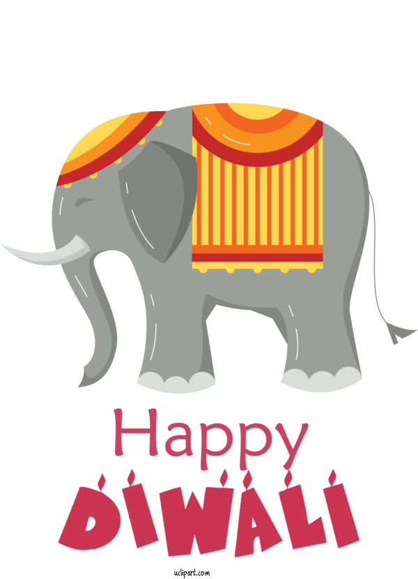 Free Holidays Elephant Elephants Logo For Diwali Clipart Transparent Background