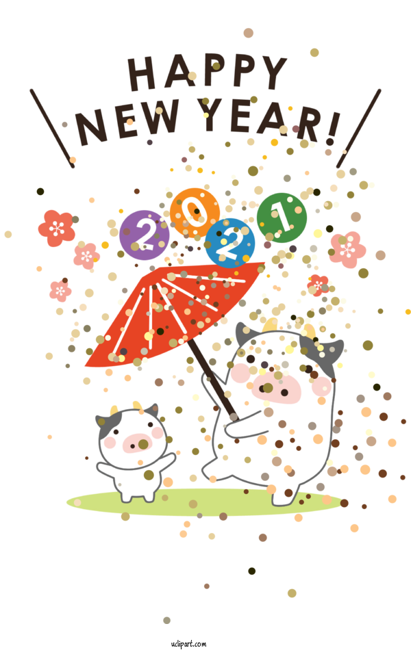 Free Holidays New Year Card 2021 Design For New Year Clipart Transparent Background
