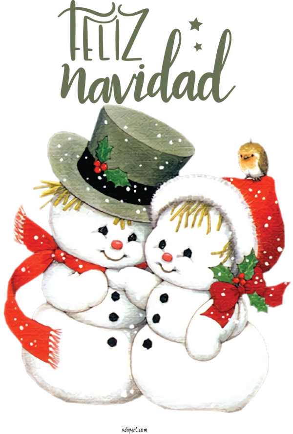 Free Holidays Christmas Day Snowman Santa Claus For Christmas Clipart Transparent Background
