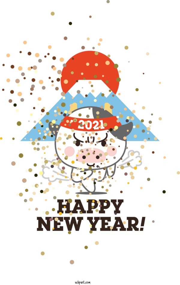Free Holidays Design 2021 Cartoon For New Year Clipart Transparent Background