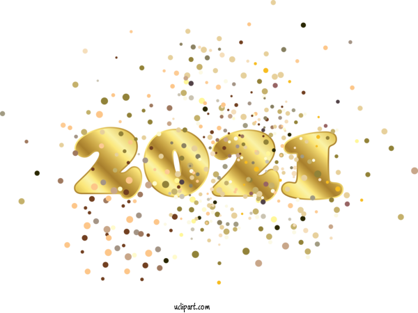 Free Holidays Yellow Font Meter For New Year Clipart Transparent Background