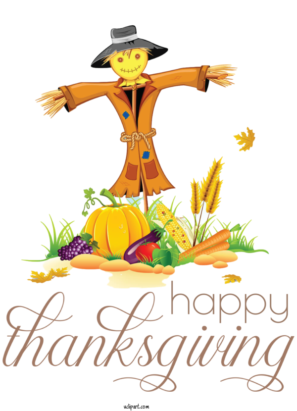 Free Holidays Royalty Free Scarecrow For Thanksgiving Clipart Transparent Background