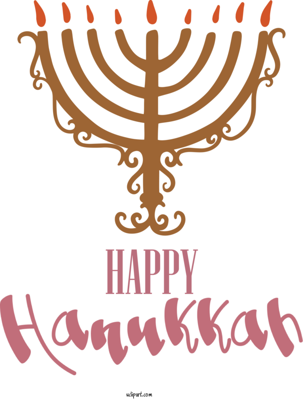Free Holidays Design Candlestick Logo For Hanukkah Clipart Transparent Background