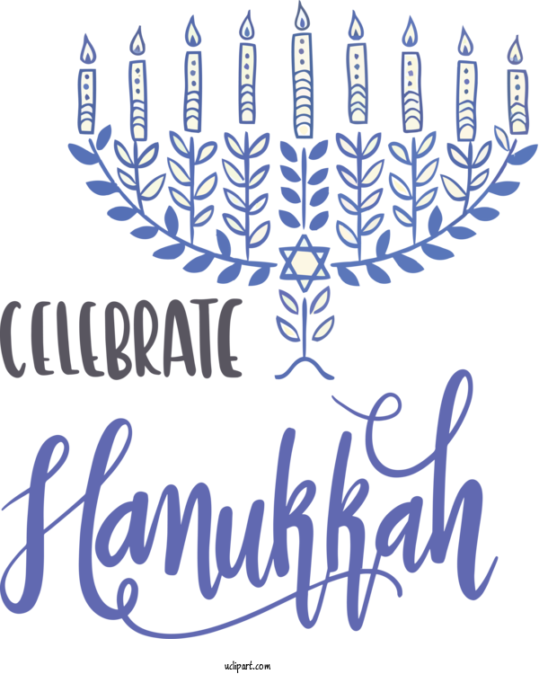 Free Holidays Calligraphy Cartoon Logo For Hanukkah Clipart Transparent Background