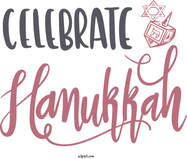 Free Holidays Calligraphy Logo Cartoon For Hanukkah Clipart Transparent Background