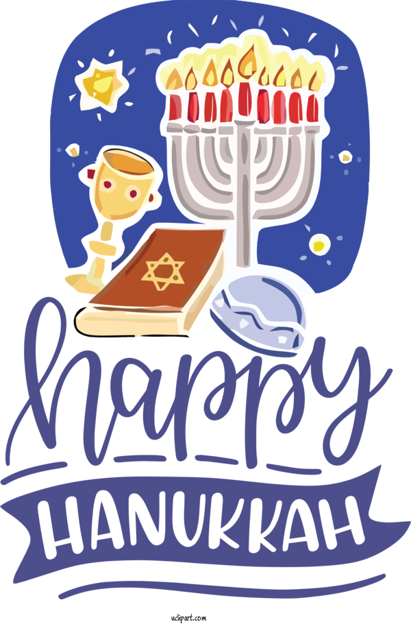 Free Holidays Logo Cartoon Poster For Hanukkah Clipart Transparent Background