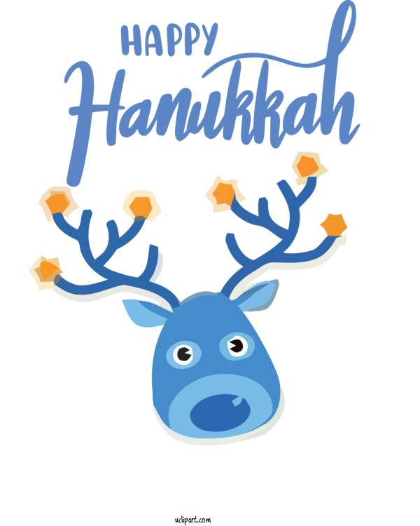 Free Holidays Reindeer Antler Cartoon For Hanukkah Clipart Transparent Background