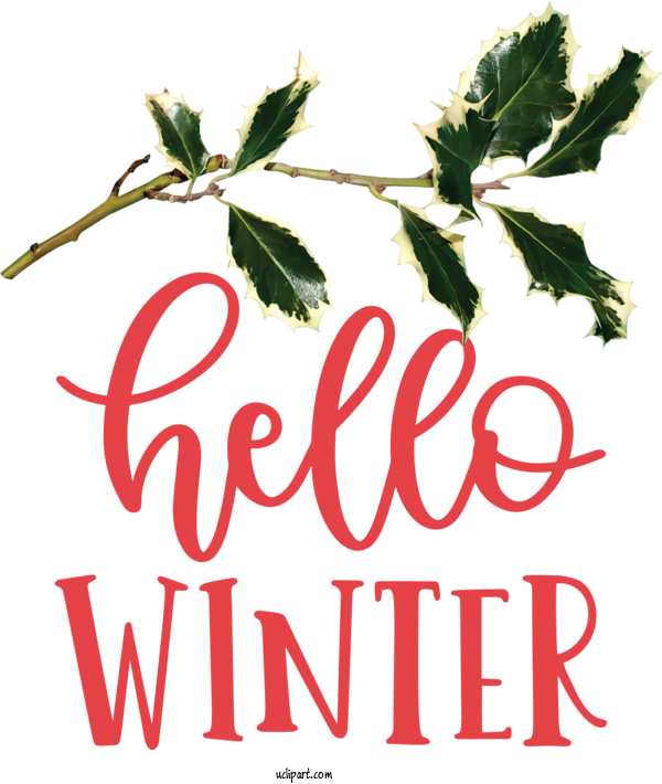 Free Nature Floral Design Leaf Twig For Winter Clipart Transparent Background