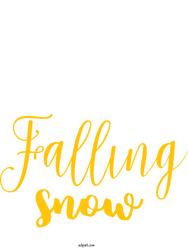 Free Weather Logo Calligraphy Yellow For Snow Clipart Transparent Background