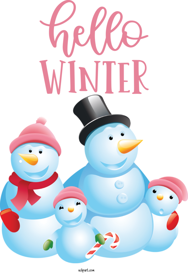 Free Nature Christmas Day Snowman Santa Claus For Winter Clipart Transparent Background