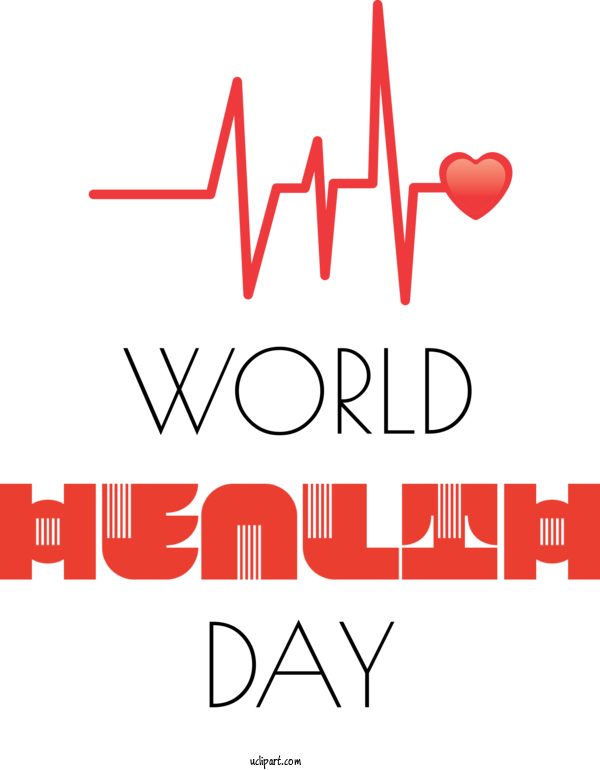 Free Holidays Logo Red Line For World Health Day Clipart Transparent Background