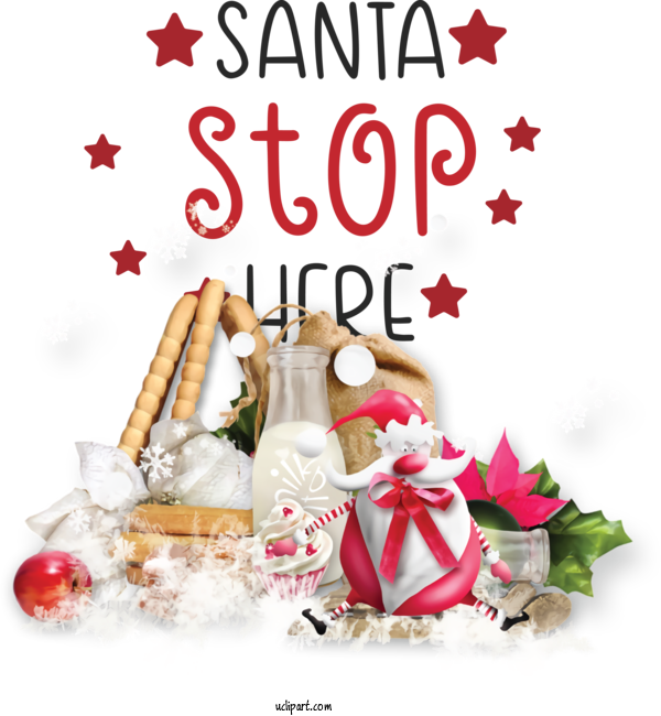 Free Cartoon Christmas Day Santa Claus Village Rudolph For Santa Clipart Transparent Background