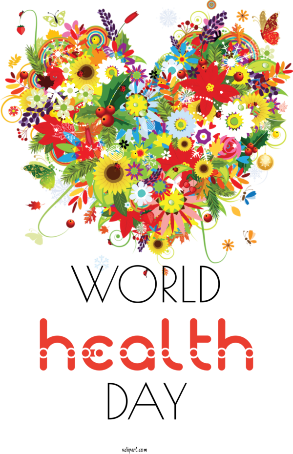 Free Holidays Drawing Floral Design Flower For World Health Day Clipart Transparent Background