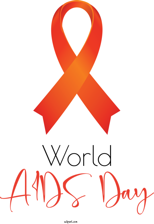 Free Holidays Logo Typography Design For World AIDS Day Clipart Transparent Background