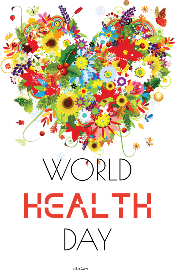 Free Holidays Floral Design Flower Drawing For World Health Day Clipart Transparent Background