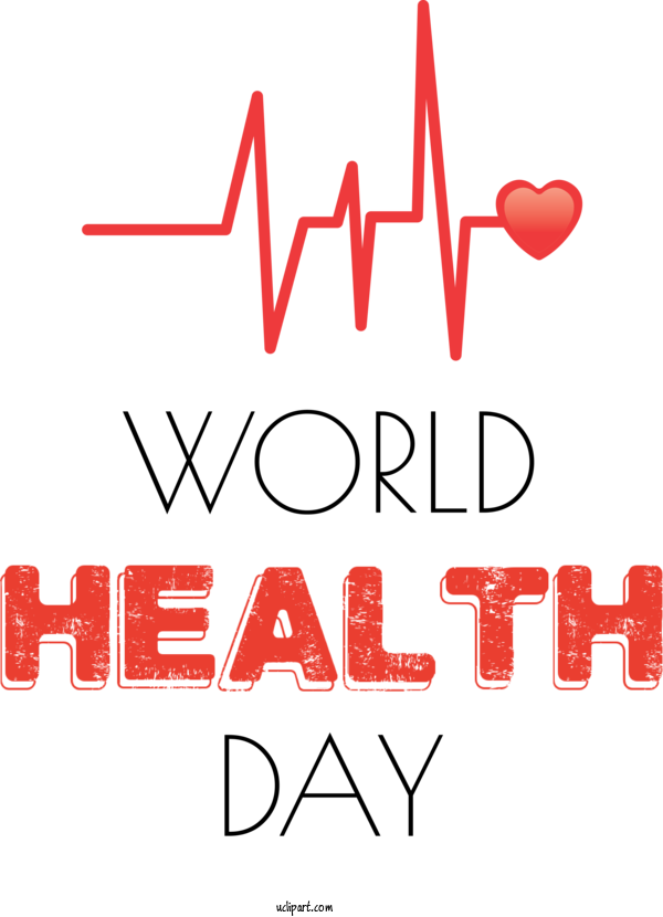 Free Holidays Logo Red Line For World Health Day Clipart Transparent Background