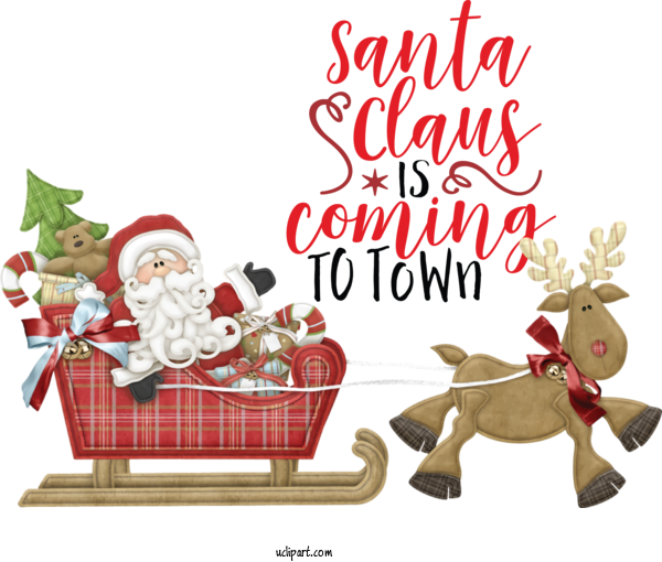 Free Cartoon Rudolph Festival Design For Santa Clipart Transparent Background
