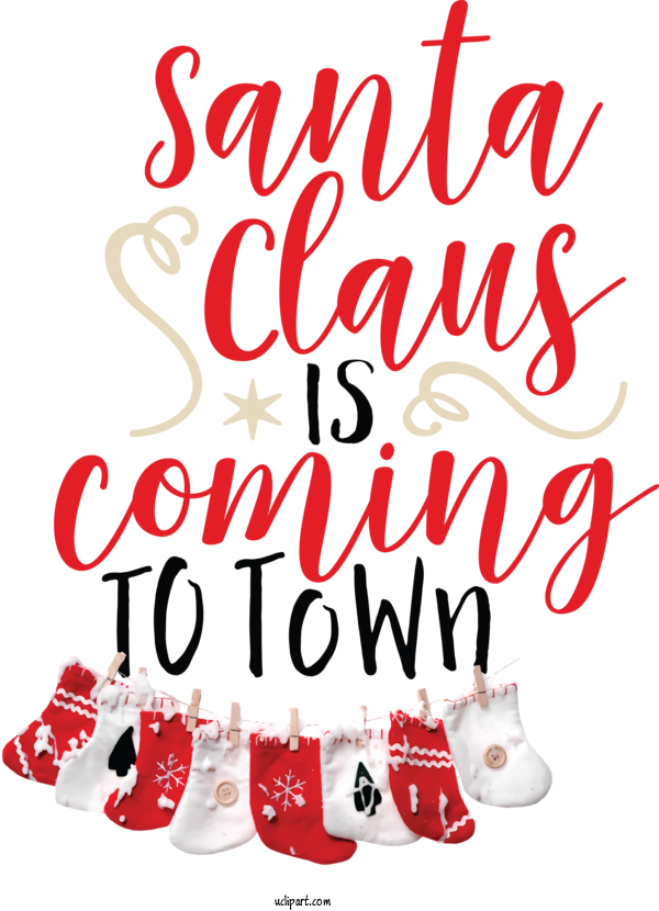 Free Cartoon Christmas Decoration Calligraphy Font For Santa Clipart Transparent Background