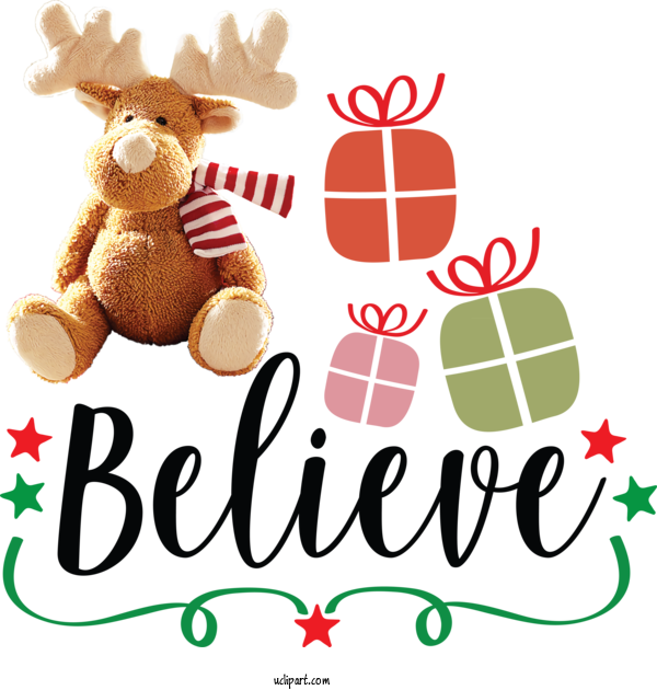 Free Cartoon Reindeer Christmas Day Logo For Santa Clipart Transparent Background