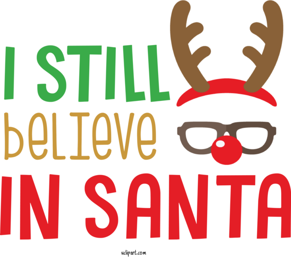 Free Cartoon Reindeer Logo Happiness For Santa Clipart Transparent Background