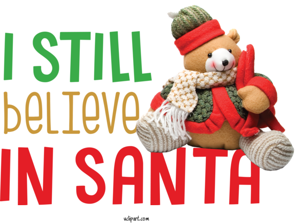 Free Cartoon Christmas Day Teddy Bear Christmas Ornament M For Santa Clipart Transparent Background