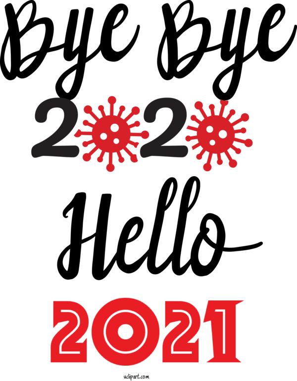 Free Holidays 2020 HELLO 2021 Icon For New Year Clipart Transparent Background