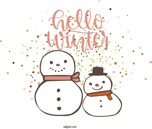 Free Nature Cartoon Snowman Drawing For Winter Clipart Transparent Background