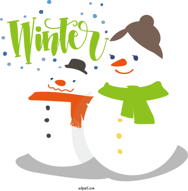 Free Nature Drawing Snowman Cartoon For Winter Clipart Transparent Background
