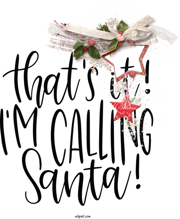 Free Cartoon Calligraphy Logo Font For Santa Clipart Transparent Background