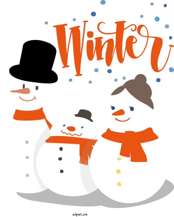 Free Nature Cartoon Drawing Snowman For Winter Clipart Transparent Background