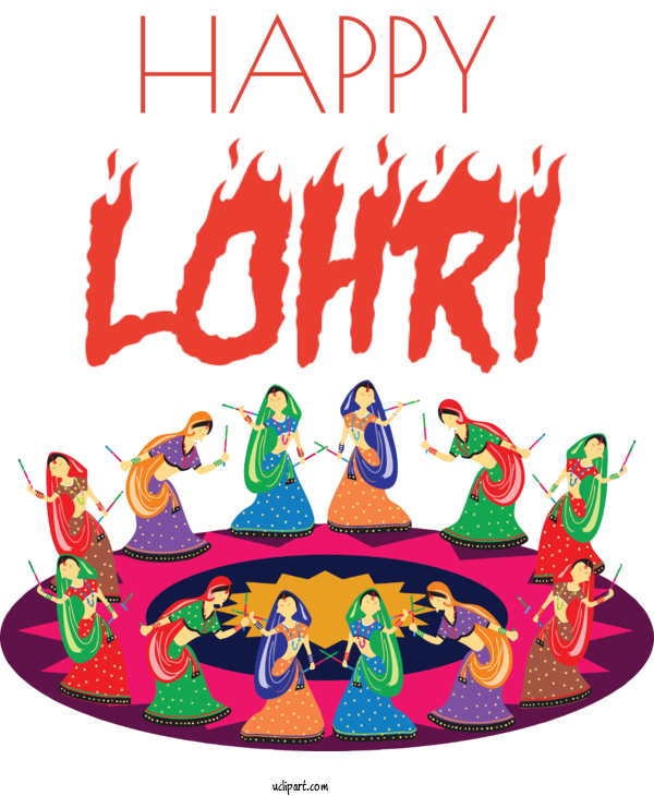 Free Holidays Design Costume Design Folk Dance For Lohri Clipart Transparent Background