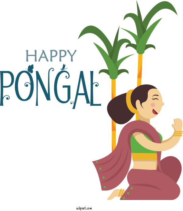 Free Holidays Design Cartoon Pongal For Pongal Clipart Transparent Background
