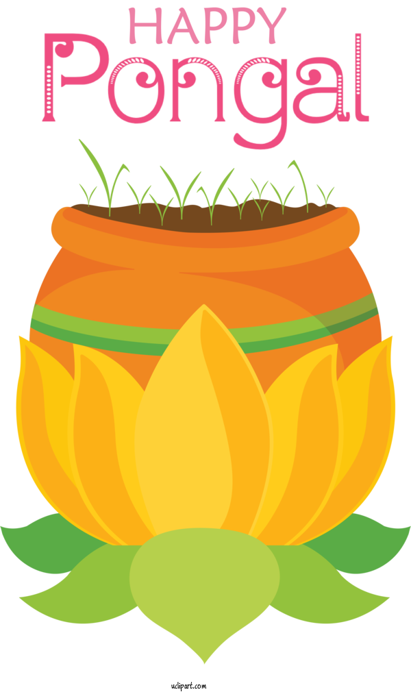 Free Holidays Flower Vegetable Hay Flowerpot With Saucer For Pongal Clipart Transparent Background