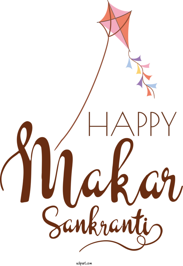 Free Holidays Logo Calligraphy Line For Makar Sankranti Clipart Transparent Background