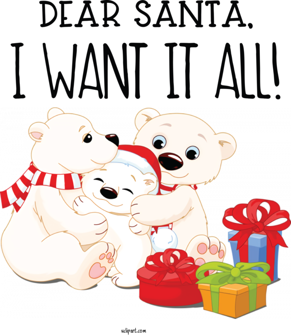 Free Cartoon Polar Bear Bears Brown Bear For Santa Clipart Transparent Background