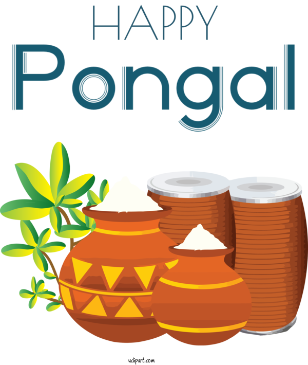 Free Holidays Hay Flowerpot With Saucer Text Line For Pongal Clipart Transparent Background