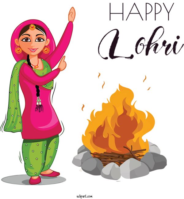 Free Holidays Lohri Pongal Wish For Lohri Clipart Transparent Background