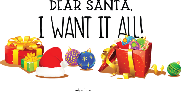 Free Cartoon Dear Santa Christmas Logo For Santa Clipart Transparent Background