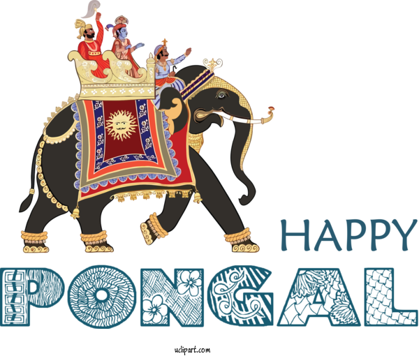 Free Holidays Royalty Free Indian Elephant Painting For Pongal Clipart Transparent Background