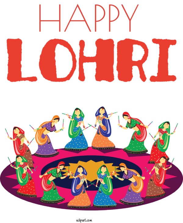 Free Holidays Design Folk Dance Costume Design For Lohri Clipart Transparent Background