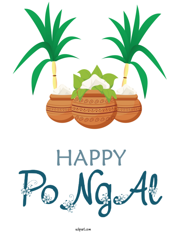 Free Holidays Palm Trees Leaf Drawing For Pongal Clipart Transparent Background